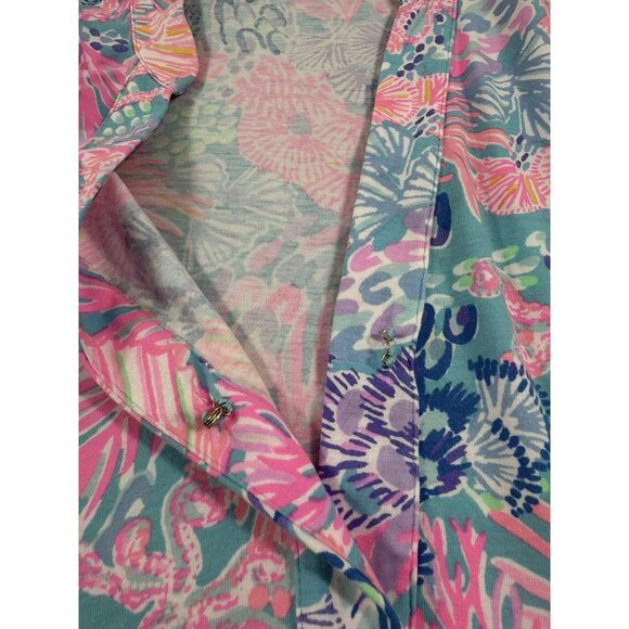 Lilly Pulitzer Winona Knit Tunic Top Shirt Splendor In The Sand Print Size S - Picture 4 of 10